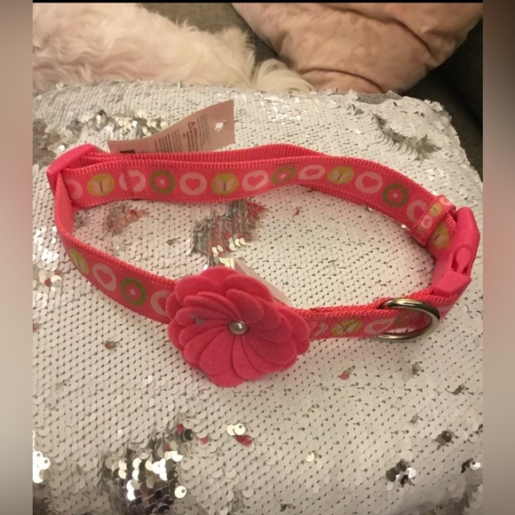 Martha Stewart Other - Martha Stewart Pets Retired pattern NWT pink flowered dog collar with pink bow